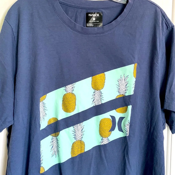 EUC MENS HURLEY GRAPHIC TSHIRT COTTON SIZE XL IN BLUE - Picture 2 of 7